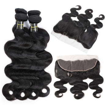 Funmi Malaysian Virgin Body Wave Hair 3 Bundles With Lace Frontal Closure - ExcellentVirginHair