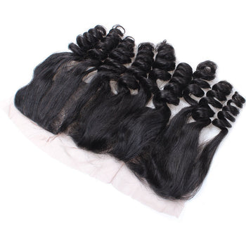 Peruvian Loose Wave Virgin Hair 3 Bundles with 13x4 Lace Frontal Closure - ExcellentVirginHair