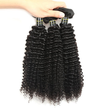 Funmi Unprocessed Brazilian Kinky Curly Virgin Human Hair 3 Bundles Weave Extensions - ExcellentVirginHair