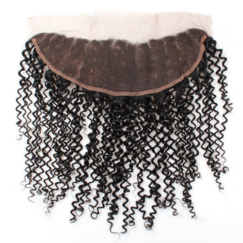 Ama Indian Curly Virgin Human Hair 13x4 Ear to Ear Lace Frontal Closure 1pc/lot - ExcellentVirginHair