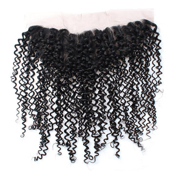 Ama 13x4 Ear To Ear Brazilian Curly Hair Full Lace Frontal Closure with Baby Hair 1pc/lot - ExcellentVirginHair