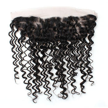 Ama Indian Virgin Hair Deep Wave Ear To Ear 13x4 Lace Frontal Closure 1pc/lot - ExcellentVirginHair