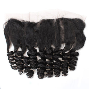 Ama Brazilian Virgin Hair Loose Wave 13x4 Ear To Ear Lace Frontal Closure 1pc/lot - ExcellentVirginHair