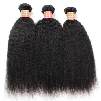 Peruvian Yaki Hair 3 Bundles Virgin Kinky Straight Hair Weave - ExcellentVirginHair