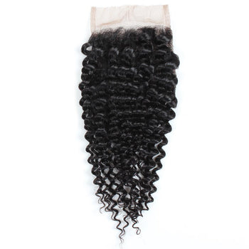 Peruvian Curly Hair Lace Closure 4x4 Swiss Lace Closure Human Hair - ExcellentVirginHair