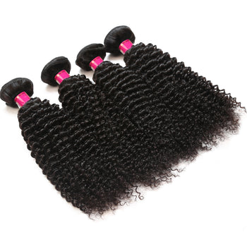 Sweetie Malaysian Unprocessed Kinky Curly Virgin 4 Bundles Human Hair Weave