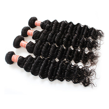 Ama Indian Virgin Deep Wave Human Hair 4 Bundles - ExcellentVirginHair