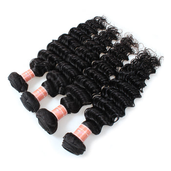 Ama Peruvian Deep Wave Virgin Human Hair 4 Bundles - ExcellentVirginHair