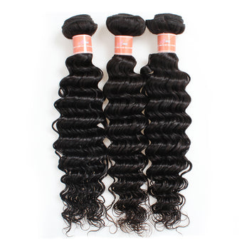 Ama Indian Virgin Deep Wave Human Hair Extensions 3 Bundles - ExcellentVirginHair