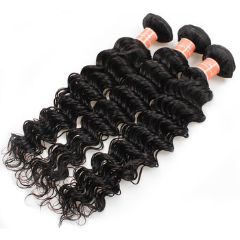 Ama Peruvian Virgin Deep Wave Hair Extensions 3 Bundles - ExcellentVirginHair