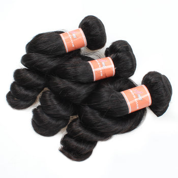 Ama Indian Virgin Human Hair Loose Wave Hair 3 Pcs - ExcellentVirginHair