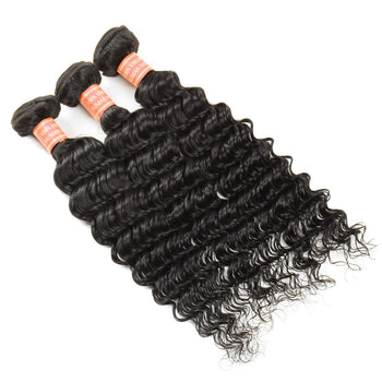 Cheap Peruvian Deep Wave Virgin Human Hair 3 Bundles - ExcellentVirginHair