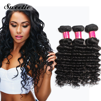 Sweetie Peruvian Virgin Hair Deep Wave 3 Bundles Unprocessed Virgin Wave Hair